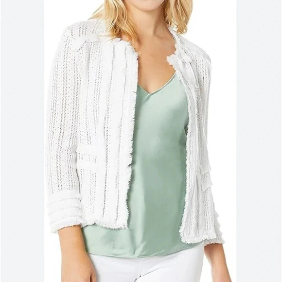 NIC & Zoe playful Jacket XXL,fray,fringes,white Boxy,cotton,cottagecore EC - Picture 13 of 14